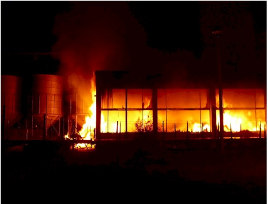 Brand auf dem Gelände der ehemaligen Kindlbrauerei im Industriegebiet